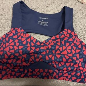 Cleo Harper Red and Blue Sports Bra Vibrant Design